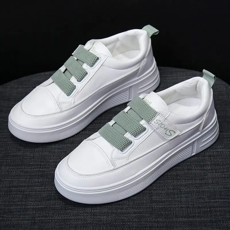 

Women's Shoes New Spring Korean Style Round Toe Casual White Shoes Solid Color Flat Women's Shoes