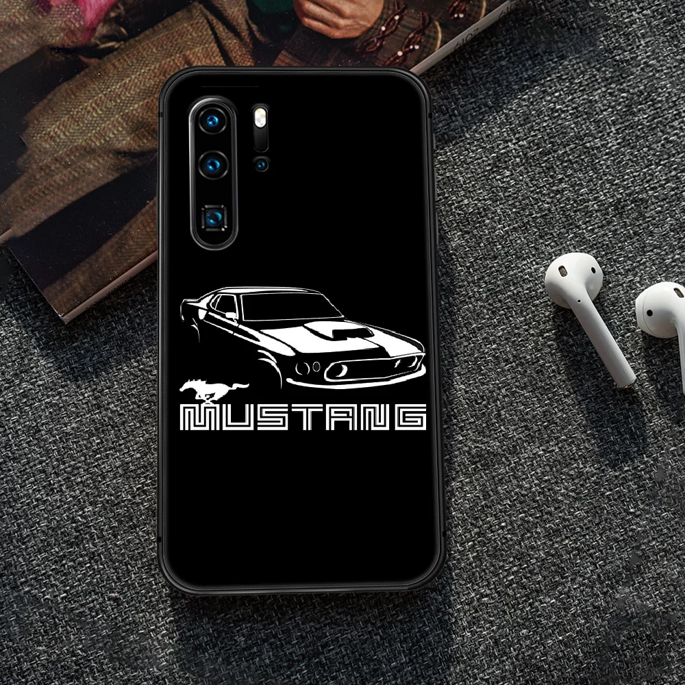 

Mustang Sports Car Logo Phone Case Cover Hull For Huawei P8 P9 P10 P20 P30 P40 Lite Pro Plus smart Z 2019 black Prime Soft