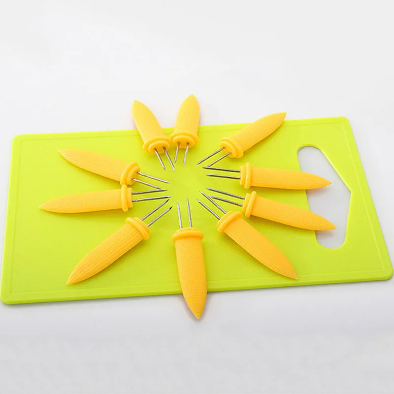 

Fruit Forks Kitchen Gadgets Stainless Steel Corn Holders Fork 10PCS/set Camping Accessories Multi-Function Barbecue Tools