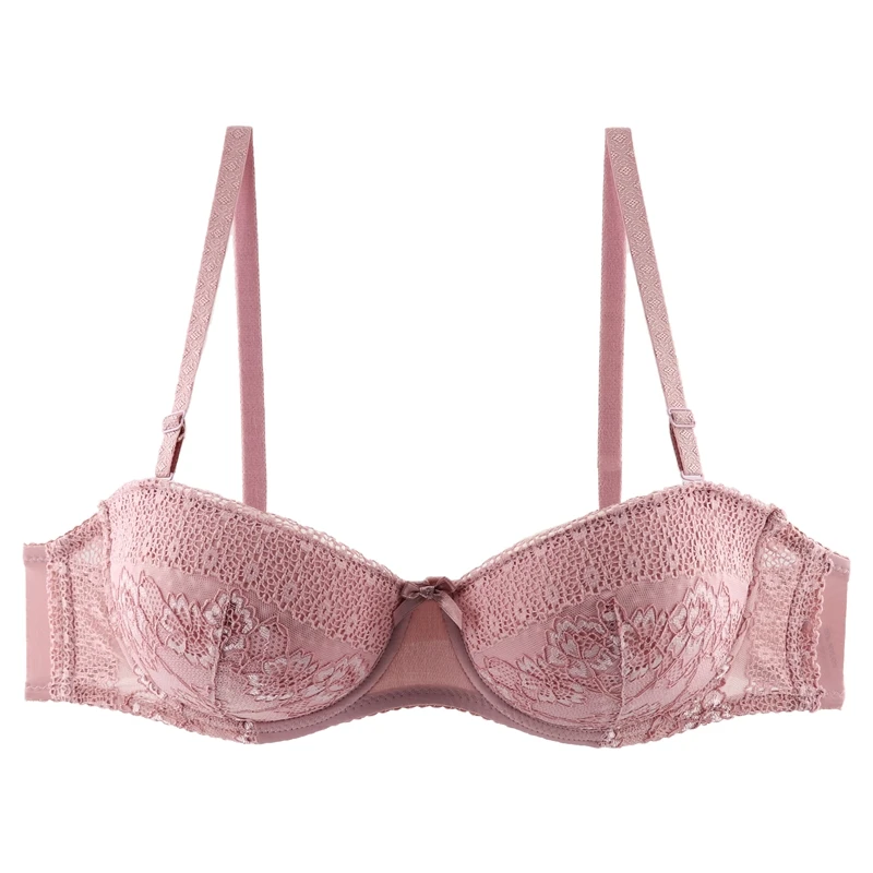 Cameo Pink PariFairy, женское нижнее белье на косточках, поддерживающее, пуш-ап, Bh, цветочное, кружевное, с вышивкой, с хлопковой подкладкой, сексуальное нижнее белье 36B 38B 40B 36C 38C 40C - Цвет: Cameo Pink