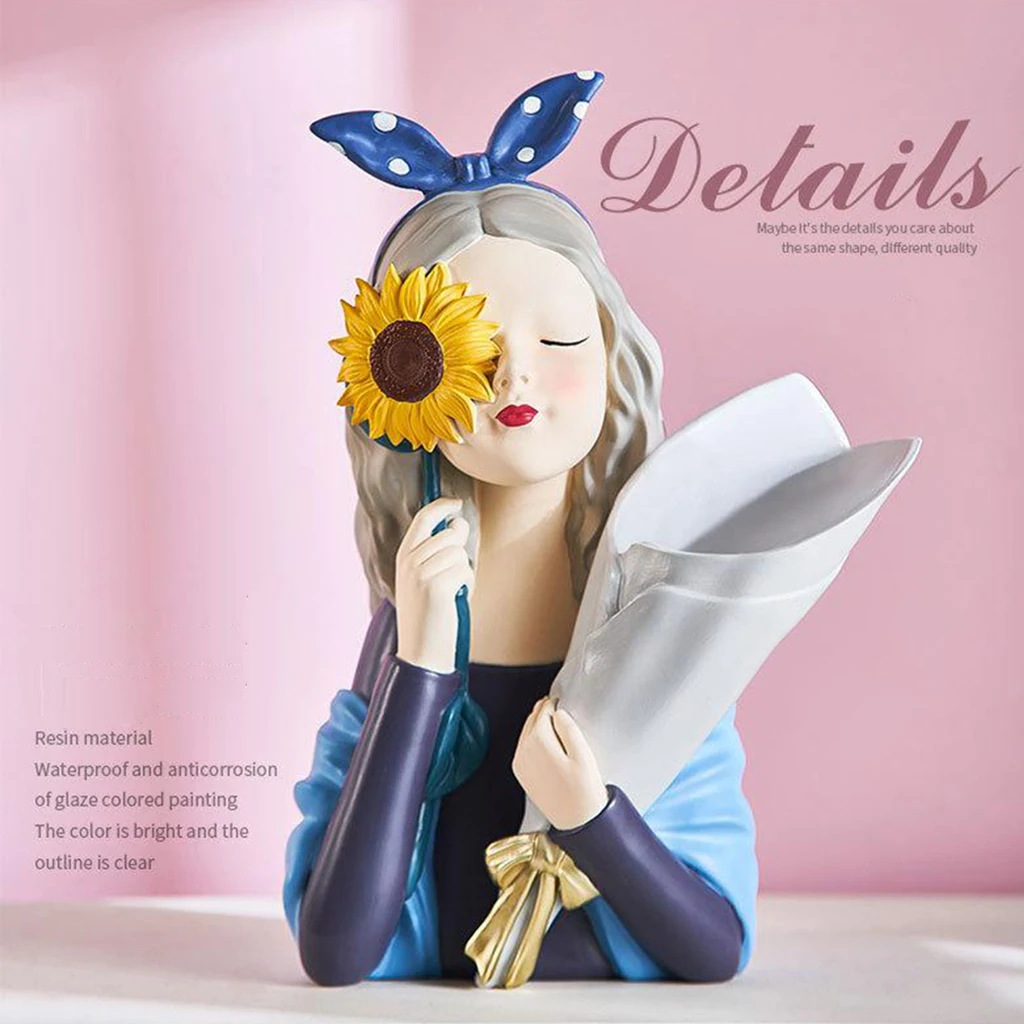 Шикарная девушка сухая Цветочная ваза искусство ремесло Смола бар Настольный