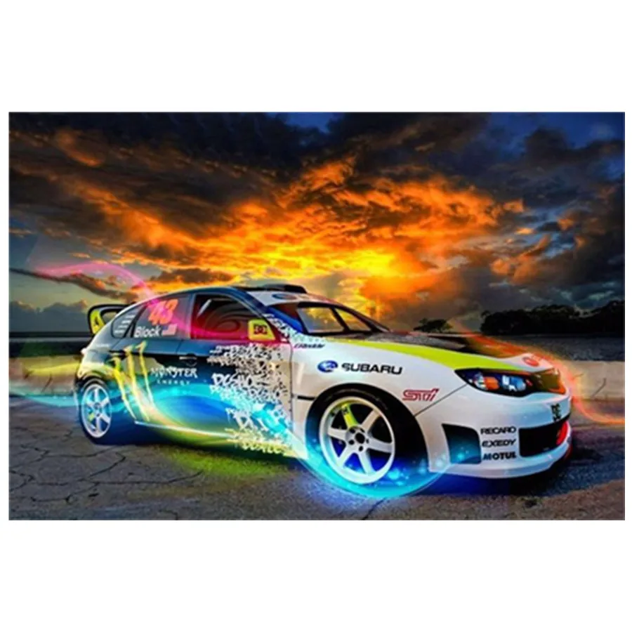 

5D Diy Diamond Painting Diamond Inlaid Handsome Racing Luxury Car Diamond Embroidery Rhinestone Picture Mosaic Home Decoration