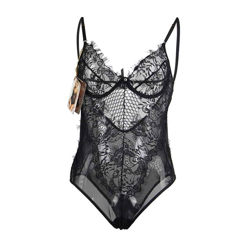 Oheahlover, боди, костюм, белье размера плюс, 5XL, сексуальное боди, черное, прозрачное, кружевное, Тедди, летнее, Сетчатое, боди, RL80408, babydoll