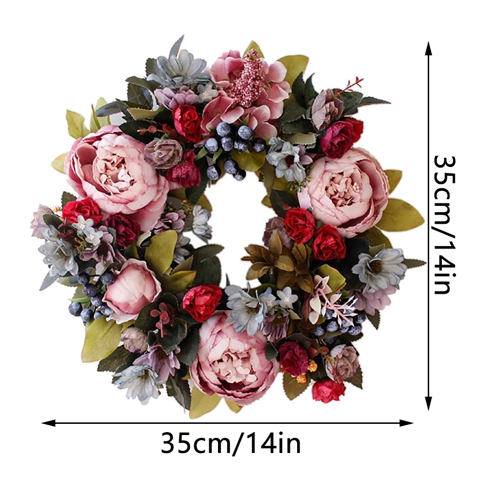 

Artificial Flower Wreath Wedding Decoration Rattan Wreath Decor Floral Hoop Christmas Decor For Home Hanging Artificial Flower