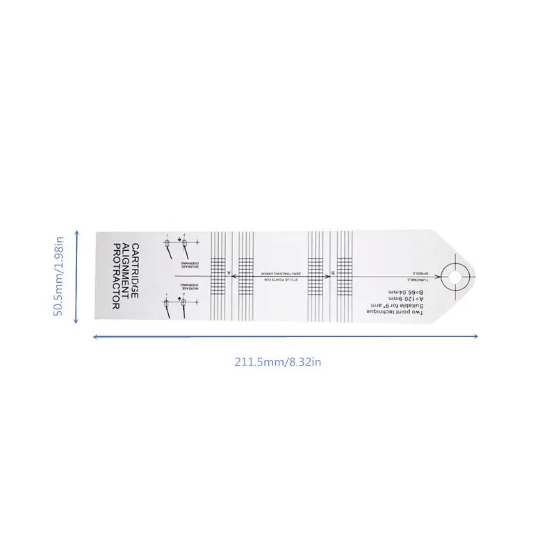 

LP Vinyl Pickup Calibration Distance Gauge Protractor Record Turntable Phonograph Phono Cartridge Stylus Alignment Adjustment