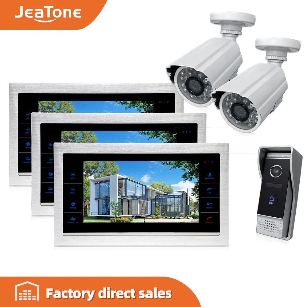 Видеодомофон 10 &quotс 4 проводами дверной звонок система контроля доступа