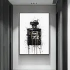 Современная Абстрактная живопись холст картина стене плакат и принты черный флакон для духов картинки для Гостиная домашний декор