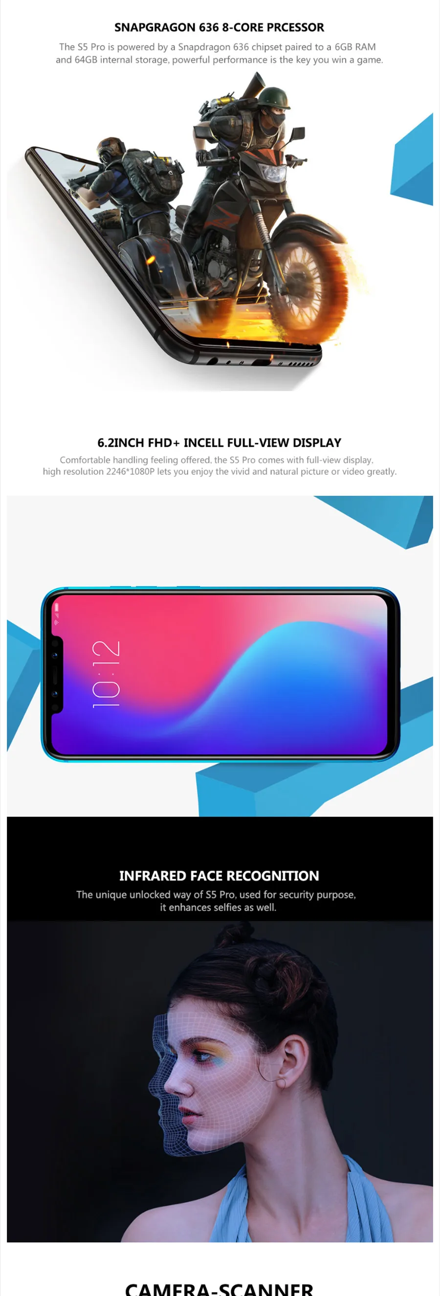 Глобальная версия lenovo S5 Pro 6GB 64GB 6,2 ''смартфон с зазубривающимся экраном 4 камеры 3500mAh Восьмиядерный 4G LTE разблокированный мобильный телефон