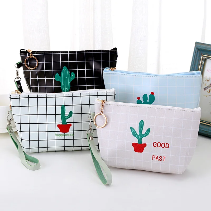 Женская Дамская косметичка для ключей держатель наушников с рисунком кактуса 2019