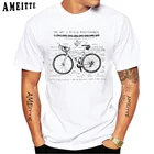Винтажный Велосипед Структура обслуживание печати t-рубашка Летняя мужская рубашка с коротким рукавом и коллекторов с изображением велосипеда белая повседневная одежда в стиле хип-хоп; Футболка для мальчиков