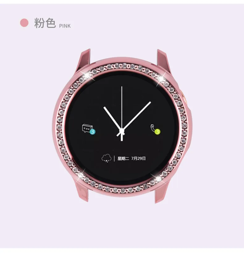 Чехол для galaxy watch active, для samsung galaxy watch active 2, 40 мм, 44 мм, защита Бампера, HD, полное покрытие экрана, защитный чехол - Цвет: rose pink