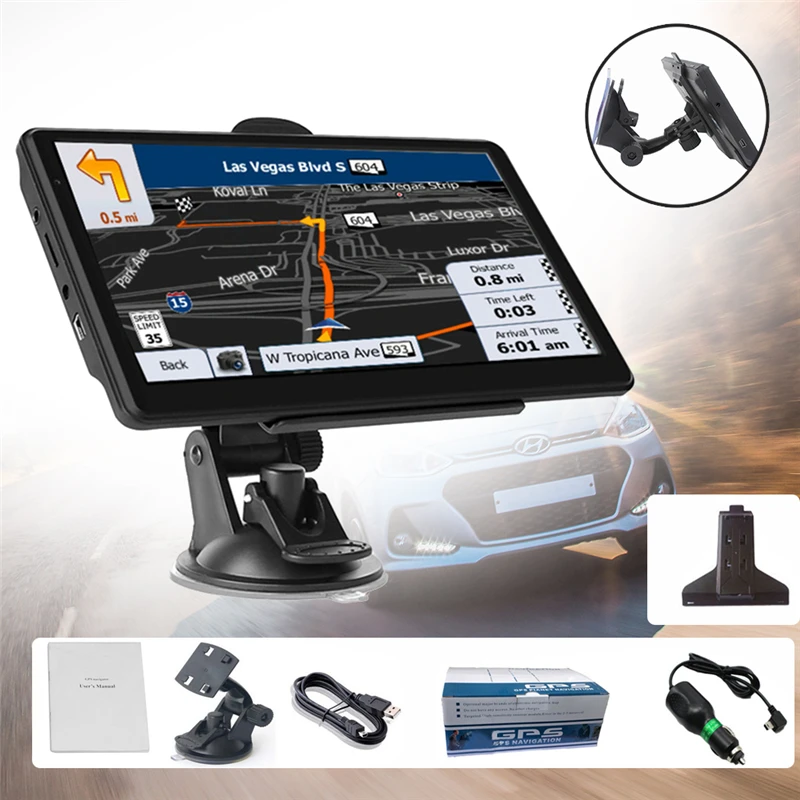 

7-дюймовый HD Автомобильный GPS-навигатор для грузовика, USB-кабель, ОЗУ 128 м, 8 ГБ, сенсорная Поддержка карт ЕС, воспроизведение MP3 и MP4 медиа-файло...