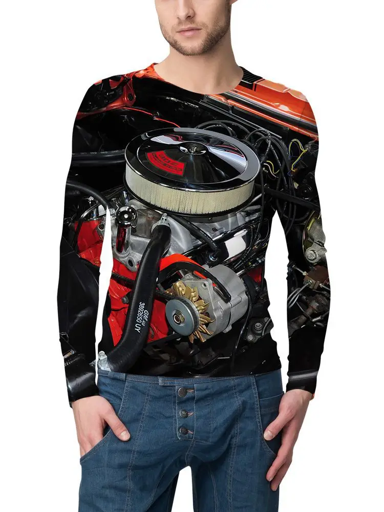 Свитшот мужской оверсайз с длинным рукавом и 3D-принтом | Мужская одежда