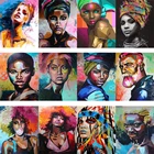 AMTMBS портрет Африканской женщины DIY картины по номерам для взрослых для рисования на холсте Раскраска по номерам настенная живопись Декор