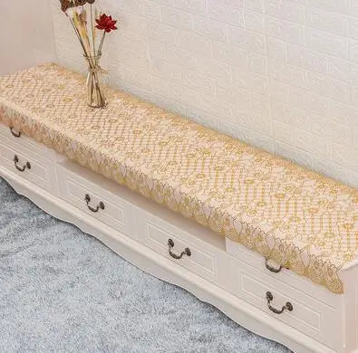 Позолоченная ПВХ скатерть водонепроницаемые маслостойкие пластиковые скатерти