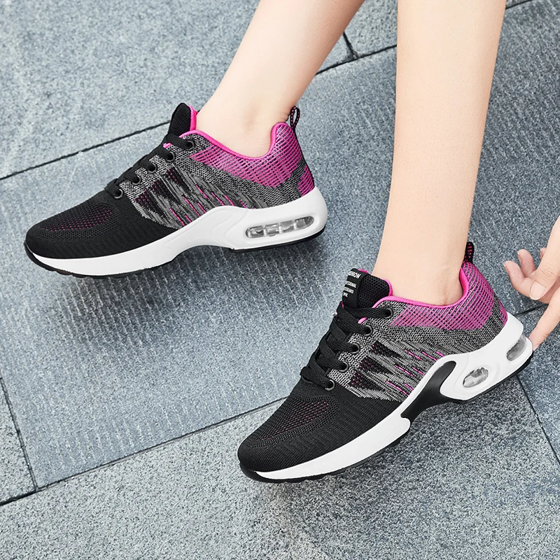 Cheap Women Running Shoes Cushioning Outdoor Walking Sneakers Mesh Breathable Lady Tenis Classic Hot Black Sport Big 42 | Спорт и