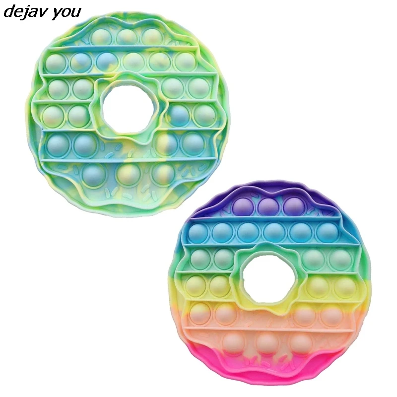 

Cute Lovely Stress Relief Anti-Anxiety Colorful Donuts Doughnut Shape Push Bubble Fidget Sensory Toy Gift