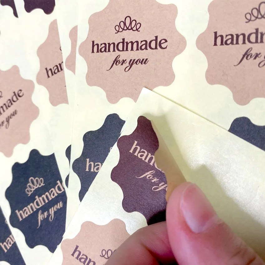 Наклейки ручной работы 100 шт./лот стикеры из крафт-бумаги рождественские наклейки