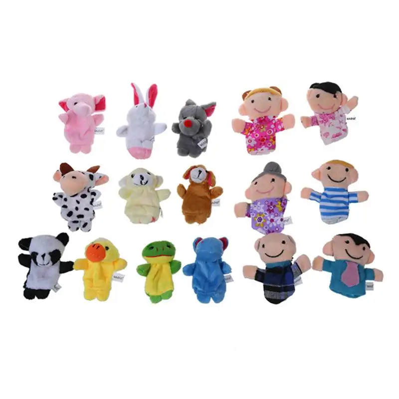 

16pc History Finger Puppets 10 Animals 6 People Family Members Educational Toys
