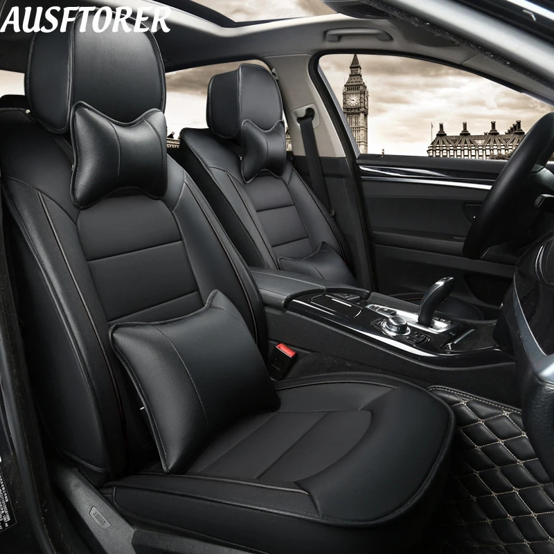 AUSFTORER 100% покрытие на заказ чехлы для сидений Набор Subaru Impreza 2007 2008 из воловьей кожи