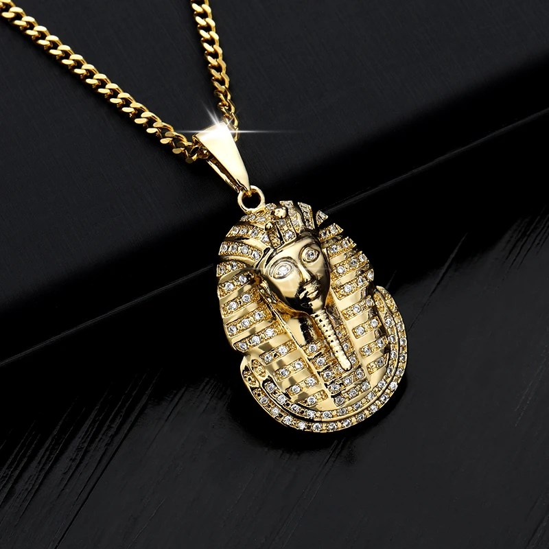 

Egyptian Pharaoh Tutankhamun Pendant Necklace Gold Color Aesthetic Chain Choker Necklace men Hip Hop Punk Jewelry Gift