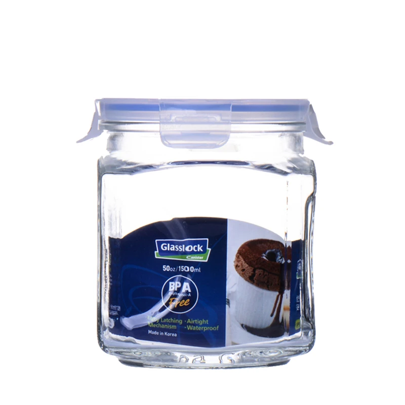 Стеклянная банка с замком и крышкой диспенсер для хлопьев контейнер конфет банки