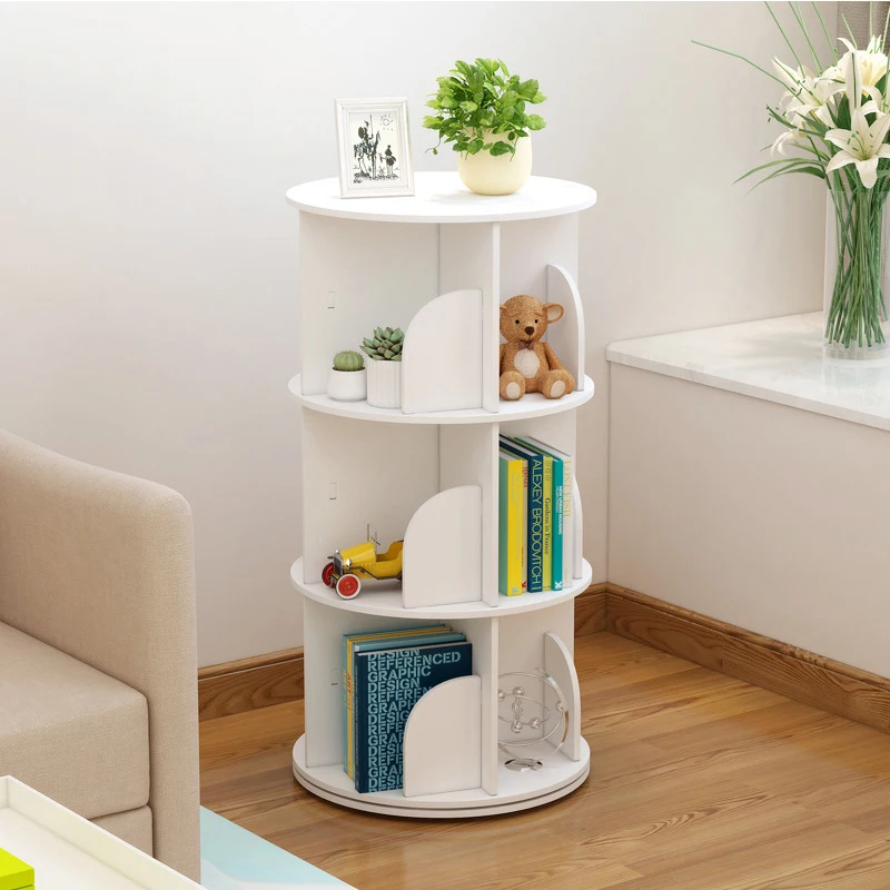 Creative Rotating Bookshelf Simple Modern Office Landing Economical Space-saving Bedroom Vertical Storage Bookcase |