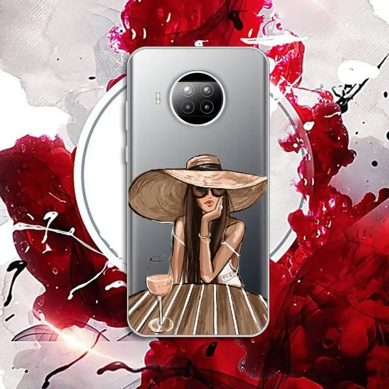 

VOGUE Christmas Princess Girl Female Phone Case Transparent for Xiaomi Redmi note 10 t 8 9 pro lite 11