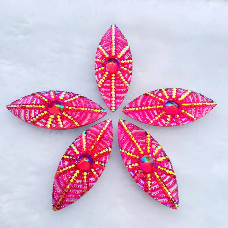 DIY AB кабошоны из смолы в форме конского глаза кристаллы 32 шт./лот 20*50 мм-B843*4 | Дом и