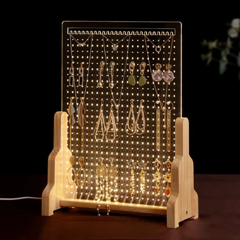 Прозрачная коробка для хранения ювелирных изделий витрина сережек ожерелье