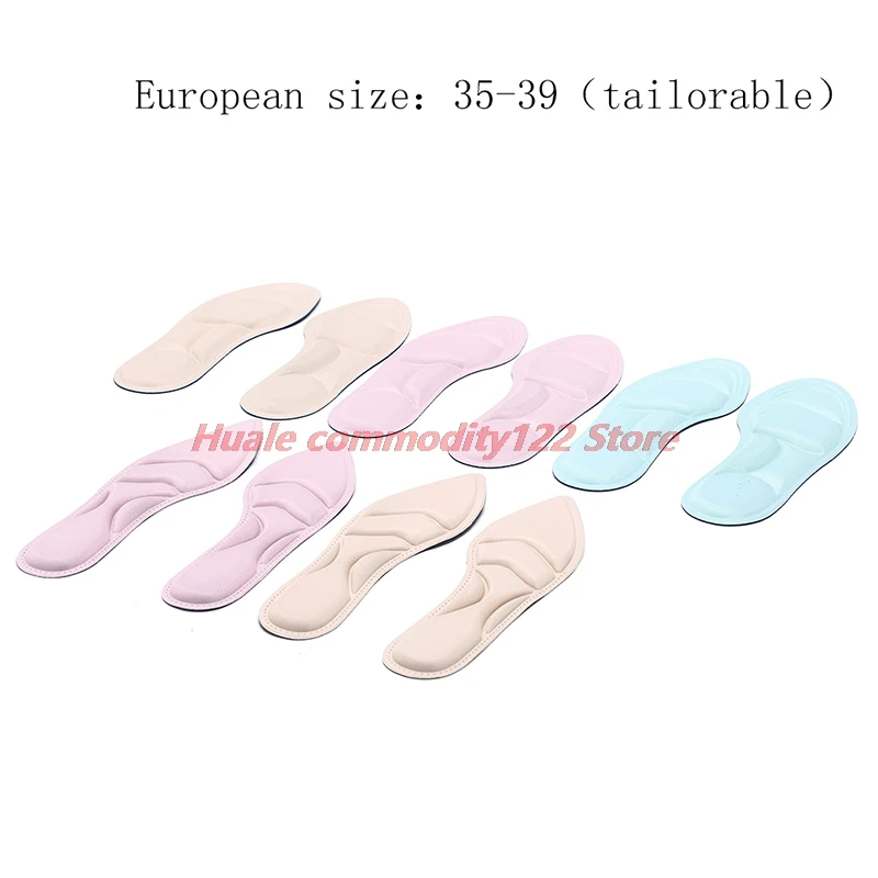 

New One Pair Women Ladies Feet Care Massage High Heels Sponge 3D Shoe Insoles Pads Cutting DIY Accessories