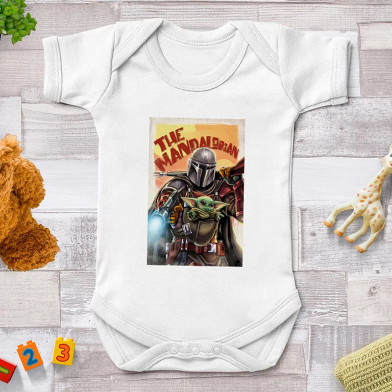 

Mandalorian Baby Summer Onesies For Boys Baby Onesies Fashion Cartoon Newborn Tights Kawaii Yoda Print Toddler Clothes Hot Sale