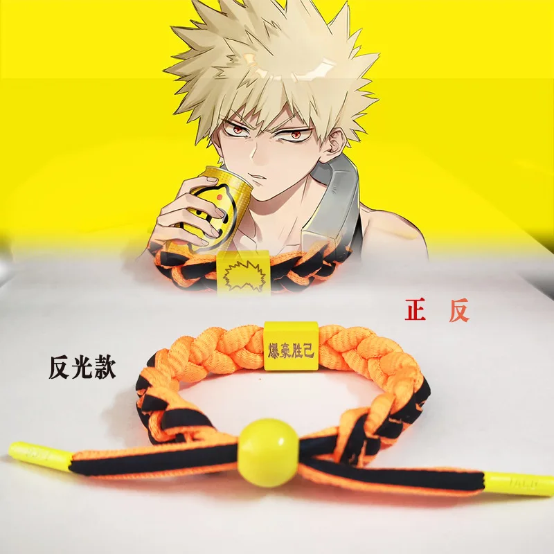Мой герой Academy bakugou katsuki Deku Todoroki Shoto наручная цепочка безупречное плетение ручной работы браслет из веревки - Окраска металла: Светло-желтый, золотистый цвет