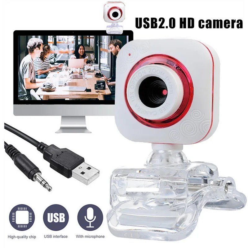 360 Degree Rotation Webcam 12 Million Pixels HD Camera Auto Focus Web Cameras Automatic Color Correction With Microphone | Электроника
