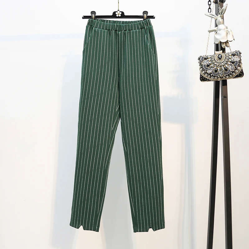 Спортивный костюм женский размера плюс из двух предметов топ и штаны M-5XL в