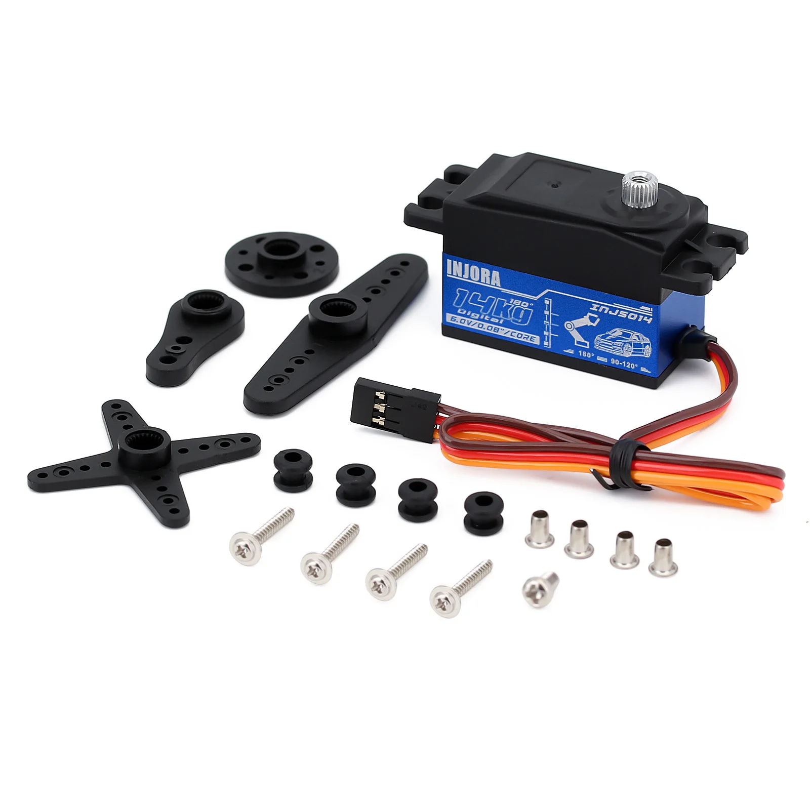 INJORA-engranaje de Metal para coche teledirigido Tamiya Kyosho, 14KG, n&uacute;cleo Digital Servo para 1/10-3