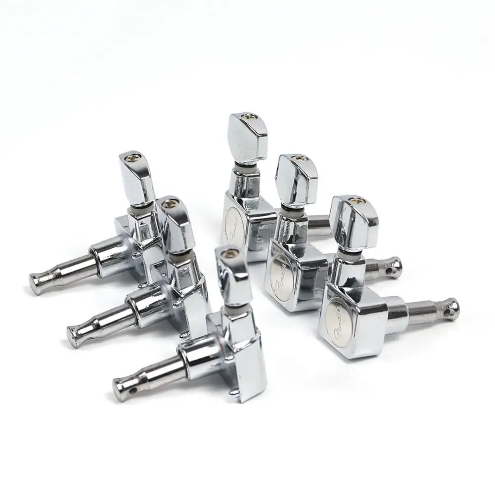 6r platz guitarra peg locking string gitarre tuning pegs schlüssel tuner maschine kopf für fd st elektrische gitarre silber free global ship