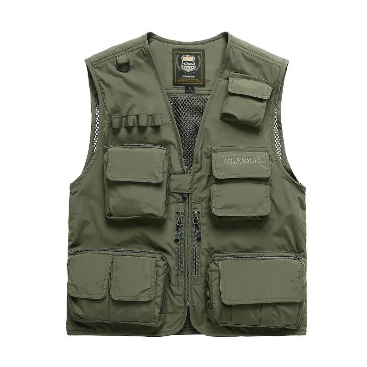 

Spring Autumn Multi-pockets Casual Vest Men Professional Photography Cameraman Mesh Vest for Reporter Vests Waistcoat