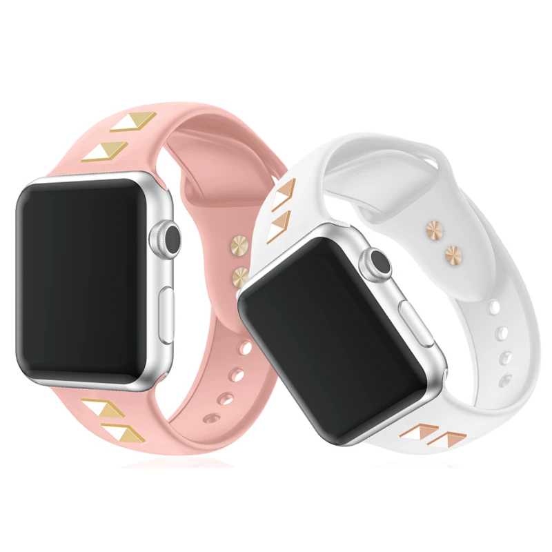 Мягкий силиконовый спортивный ремешок для Apple watch 44 мм 42 40 38 серия 5/4/3/2/1 стиль панк