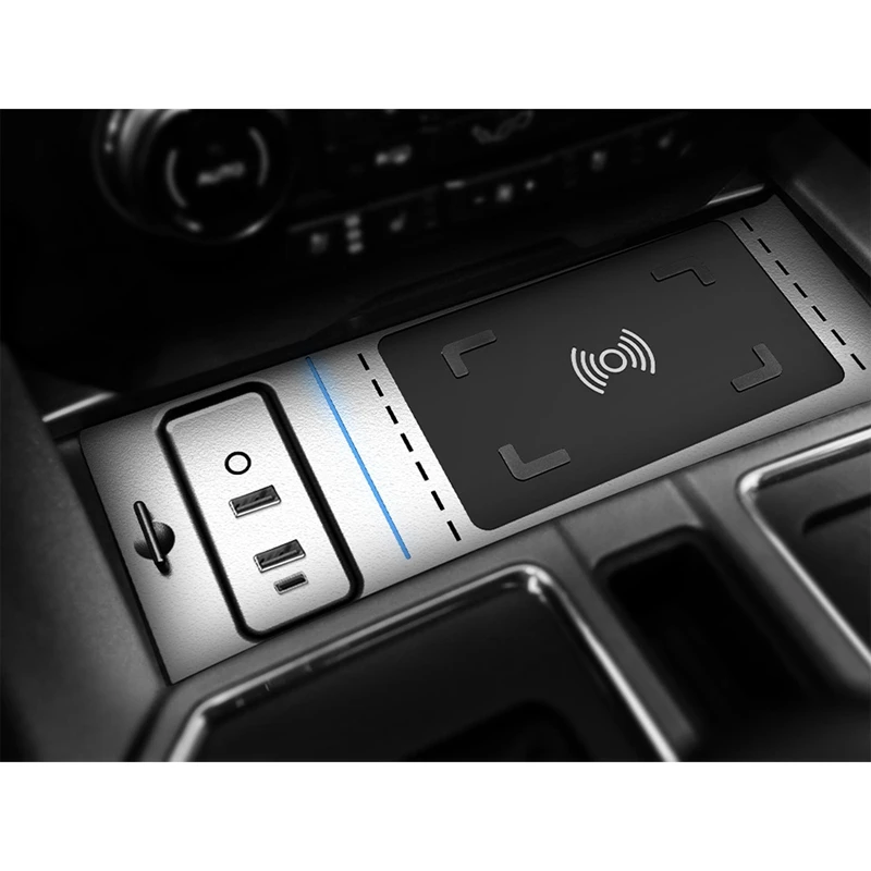 

15W Car Wireless Charger Phone Fast Charging Adapter for Ford Explorer F150 SVT Raptor 2017-2020