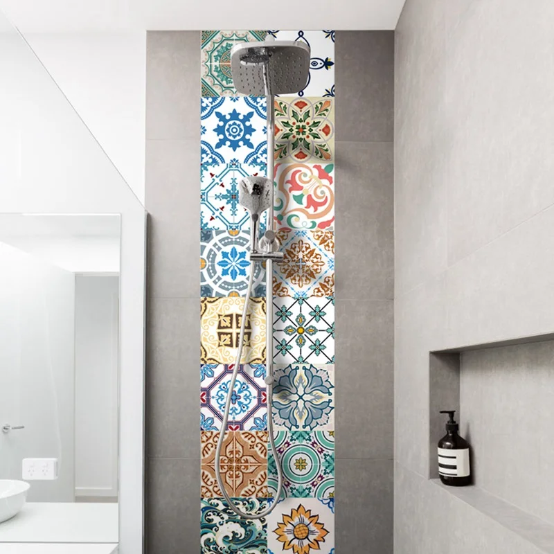 5 шт. Нескользящие 3D наклейки в богемном стиле настенные для ванной комнаты