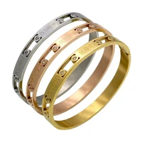 stainless steel jewelry bracelet roman numeral bracelet six stone holder bracelet fashion ladies bracelets bangles