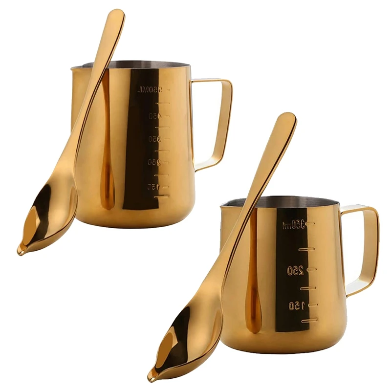 

Stainless Steel Coffee Milk Frothing Cup Pitcher Jug With Scale For Coffee Latte Art Milk Jugs With Decorating Pen