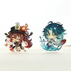 Аниме Genshin Impact Косплей Chibi Hutao Xiao Ganyu брелок Venti Albedo милый персонаж Автомобильная подвеска для фанатов коллекция реквизит
