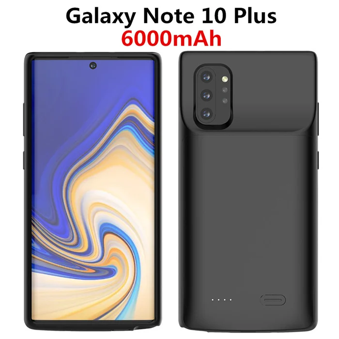 6000mAh Note 10 Plus Для samsung Galaxy Note 10 Plus чехол для батареи ультра тонкий резервный внешний аккумулятор перезаряжаемая обложка чехол для samsung Note 10 чехол для питания - Цвет: 6000mAh Note 10 Plus