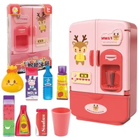 Childrens Play House Toys Kitchen Simulation Fridge Toy Double Door Educational Kids Small Household Appliance Brinquedos Toy