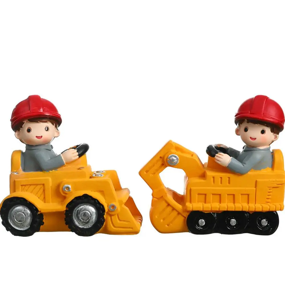 Мини-инженерный экскаватор смолы фигурка приборной панели автомобиля украшения