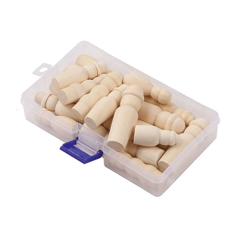 

20Pcs 60MM/5M/50MM/42MM/35MM Peg Doll Wooden Craft Art DIY Scrawl Kids Paint Toy for House Decorative