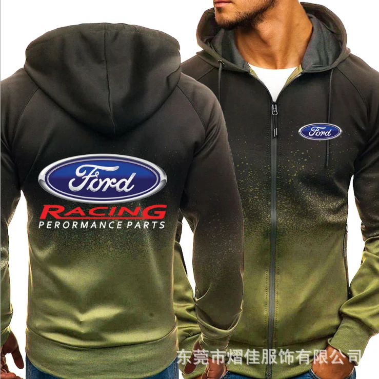 

NEW Spring Autumn FOED Print Sweatshirt Gradient Hoodies Fleece Zipper Jacket Mens Hoodie Harajuku Male Clothing