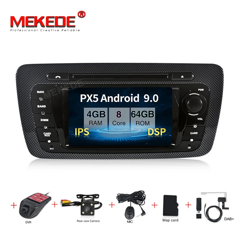 MEKEDE ips экран DSP 4+ 64G Автомобильный dvd-плеер радио для сиденья Ibiza 2009 2010 2011 2012 2013 автомобильный стерео gps навигация wifi BT